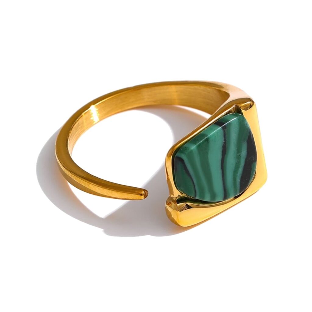 Adjustable Malaquita Ring