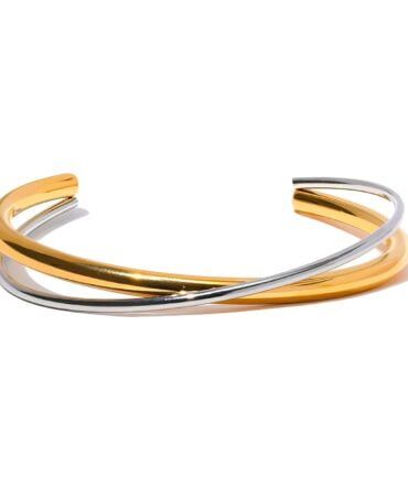 Brazalete Doble Chapado en Oro de 18k 1