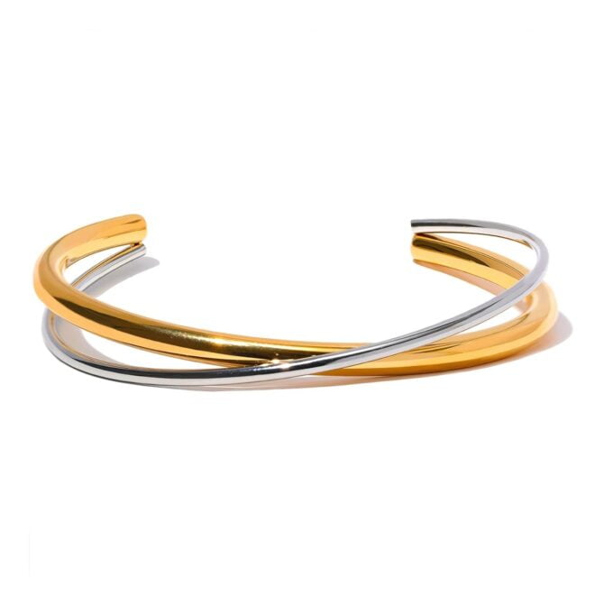 Brazalete Doble Chapado en Oro de 18k 1