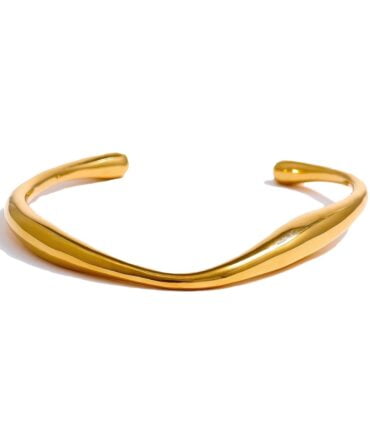 Brazalete Orgánico Chapado En Oro De 18k 1