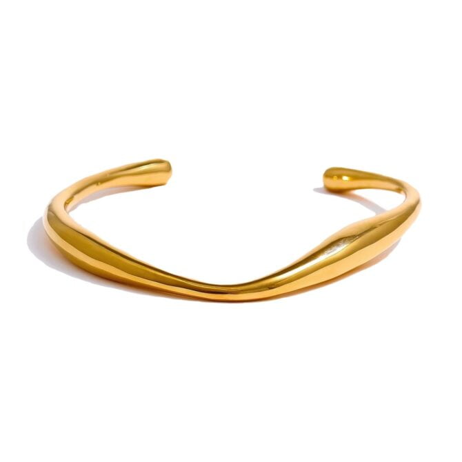 Brazalete Orgánico Chapado En Oro De 18k 1