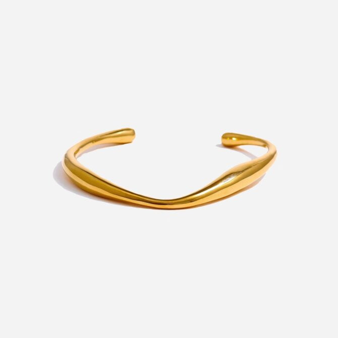 Brazalete Orgánico Chapado En Oro De 18k 12