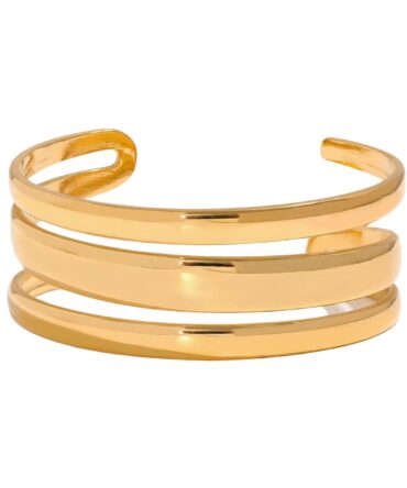 Brazalete triple chapado en oro de 18 quilates 1