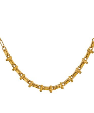 Collar De Cadena Irregular Chapado En Oro De 18k 1