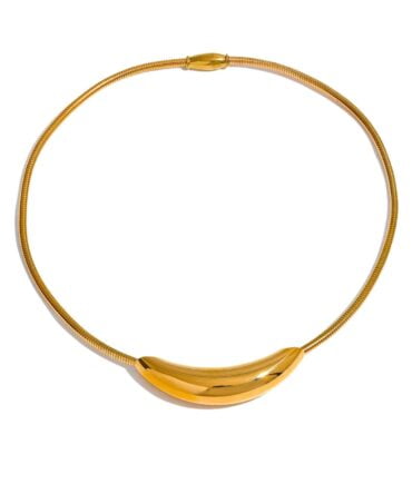 Collar Orgánico Asimétrico Chapado En Oro De 18k 1