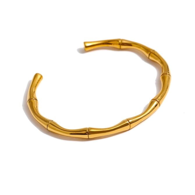 Brazalete Irregular Orgánico Chapado En Oro De 18k 1