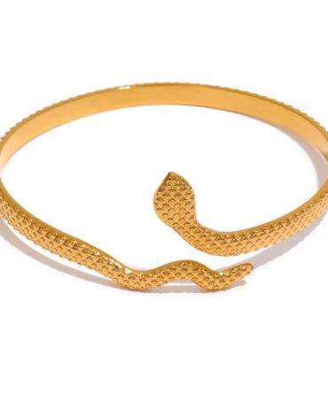 Pulsera De Serpiente Bañada En Oro De 18k 1