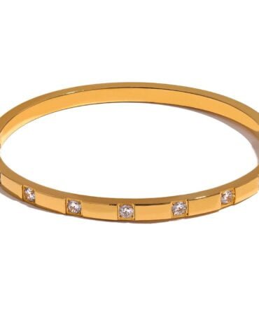 Pulsera De Circonitas Bañada En Oro De 18k 1