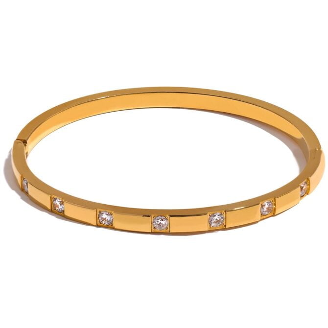 Pulsera De Circonitas Bañada En Oro De 18k 1