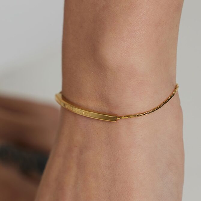 Pulsera con etiqueta de sueño de amante chapada en oro de 18 quilates 2