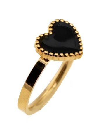 Anillo Corazón Negro