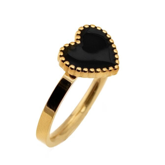 Anillo Corazón Negro